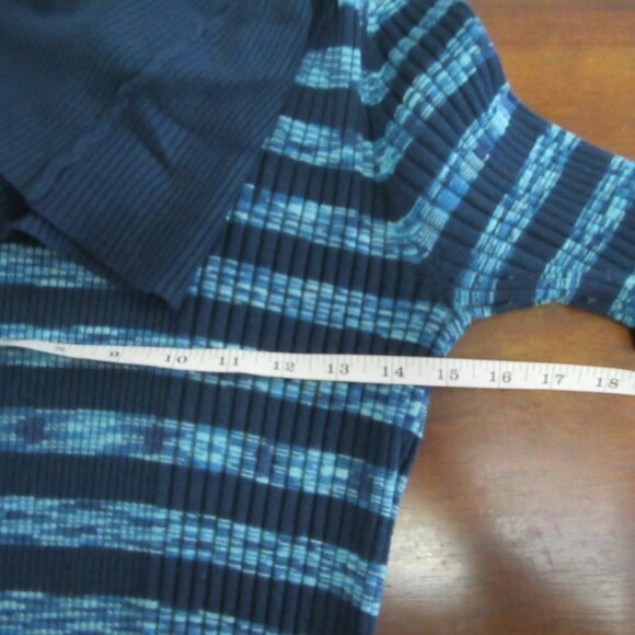 Carolyn Taylor Cowl Neck Blue Striped Sweater - Picture 8 of 10